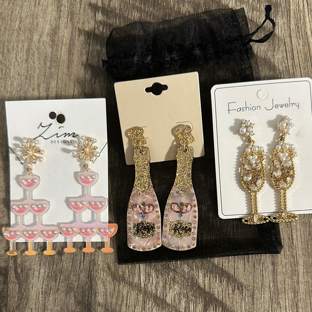 Pink and Gold Earrings